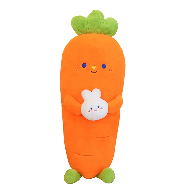 Haute qualité personnalisé carotte en peluche carotte étreignant oreiller canapé décoration de la maison en peluche oreiller jouet
