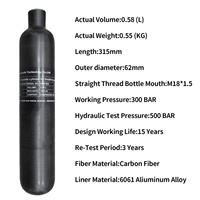 Bouteille d'air PCP TUXING CE 580 ml haute pression 30 MPa 4500 PSI 300 bars pour la chasse en extérieur, cylindre de gaz carbone, réservoir de paintball