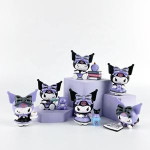 BJ Kawaii Kuromi Action Figure Blind Box Sanrio Family Character Storage Desktop Decoration Collectable Souvenirs Ornaments