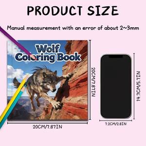 Cuadernos de Colorear con Diseños de Lobos, Impresión de Logotipo Personalizado en la Cubierta, para Tiendas de Regalos y Vendedores en Línea, Libro para Aliviar el Estrés - Product Image 5