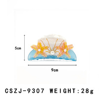 CANYUAN Pince à Cheveux Exquise Style Européen et Américain en Acétate Coloré avec Strass Coquillage et Perles pour Femmes – Tendance et Mignonne