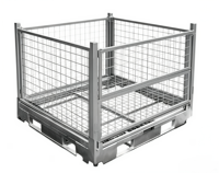 Caisse de rangement en treillis métallique pliable et empilable de haute qualité, cage/conteneur pliable pour entrepôt, pour la logistique industrielle