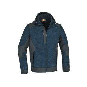 Beta 7637B Sudadera técnica polar azul con inserciones de tejido Softshell y capucha (tallas) - Product Image 1