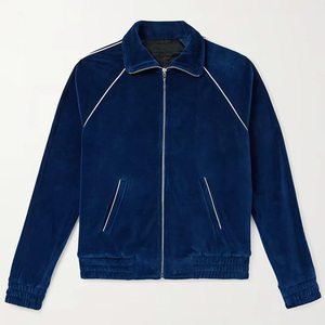 LEDUO Vêtements pour hommes personnalisés Veste de survêtement Slim-Fit de haute qualité Veste de survêtement personnalisée en <span class=keywords><strong>velours</strong></span> brodé à manches longues pour hommes - Product Image 1