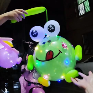Bóng bay đèn LED hình ếch hoạt hình trong suốt cầm tay bán buôn cho trẻ em - Product Image 2