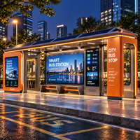 Abri de bus intelligent en acier, résistant aux hautes températures, avec climatisation, personnalisé IP65