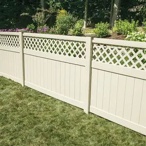 Longjie 6ft.H X6ft.W White Modern Design Trellis PVC Plastic Vinyl Outdoor Privacy Fence For Garden