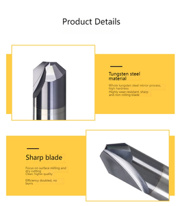 Côn cuối nhà máy 6mm vonfram rắn cacbua cuối nhà máy Bóng Mũi Bộ định tuyến bit CNC côn kim loại phay cắt 2 Sáo giảm dần - Product Image 6