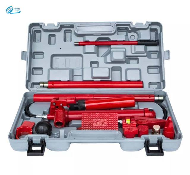 10 Ton Porta Power Kit Hydraulic Ram with Pump Portable Hydraulic Jack with Storage Case for Automotive Garage Farm Mechanic