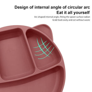 Juego de Platos Divididos de Silicona de Grado Alimenticio para Bebés, con Orejas, Bonitos y Ecológicos, Aptos para Microondas y Lavavajillas - Product Image 3
