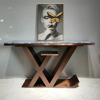 Tables d'appoint étroites en pierre frittée micro-cristalline de luxe pour salon moderne, console en marbre et acier inoxydable doré pour villa et hôtel