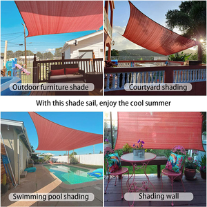 Voile d'<span class=keywords><strong>ombrage</strong></span> rouge 3x5m, protection UV, perméable, <span class=keywords><strong>pour</strong></span> terrasse, jardin, <span class=keywords><strong>pergola</strong></span> - Product Image 3