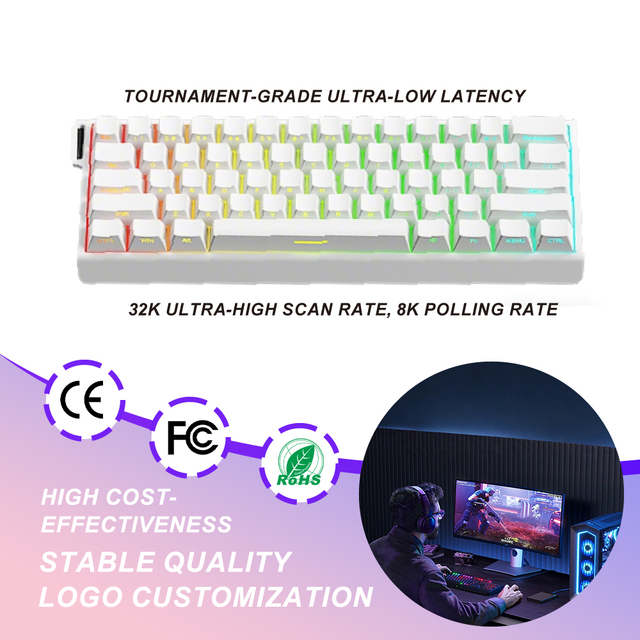 61-key Magnetic Switch Programmable Mechanical Premium Aluminum Alloy Shell Wired RGB Backlit High-Precision Hall Sensor Gaming