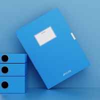 Affiture-caja de almacenamiento de archivos colorida, organizador de plástico para documentos, surtido de colores