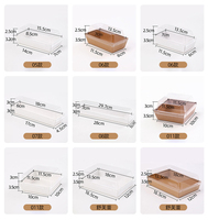 Boîte d'emballage alimentaire recyclable avec logo personnalisé pour pain cookie pique-nique sandwich à emporter boîte de papier kraft pour desserts boulangerie avec couvercle transparent