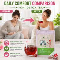 Sachets de Tisane Détox Yoni pour le Bien-être Féminin Quotidien – Rose, Canneberge, Dattes Rouges – Marque Privée, Vente en Gros, Approvisionnement en Vrac Direct Usine