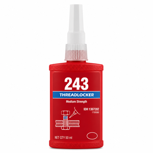 Fixateur de filetages bleu, à résistance moyenne, sans apprêt. Ce fixateur de filetages emblématique bloque et scelle les écrous et boulons métalliques pour éviter leur desserrage. - Product Image 1
