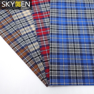Новая мода 100% хлопчатобумажная пряжа окрашенная рубашка ткань меланж клетчатая ткань - Product Image 3