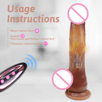 S-Hande Heating Dildo Vibrant Électrique Réaliste en PVC Souple, Grand Modèle, avec Ventouse, Marron, pour Femmes