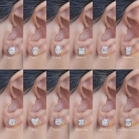 Boucles d'oreilles clous en or jaune 14K avec diamants de laboratoire ronds sertis clos, 2,00 carats au total, à visser, pour elle, cadeau de mariage