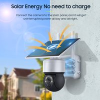 Cámara PTZ Solar 4G 2026, Cámara de Seguridad Inalámbrica para Exteriores de 4MP, Giro e Inclinación de 350°, Detección de Movimiento PIR, Visión Nocturna IP66