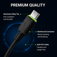 Kabel USB C 2A Tipe-C Pengisian Cepat DOUBLE PONY Factory Wholesale Soft PVC dengan Konduktor Tembaga Murni untuk IOS iPhone 18