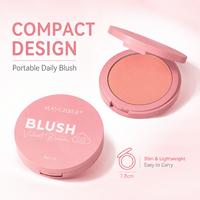 Poudre compacte rose velours waterproof effet naturel, en stock, prix de gros, approvisionnement en vrac, maquillage visage, blush pour les joues