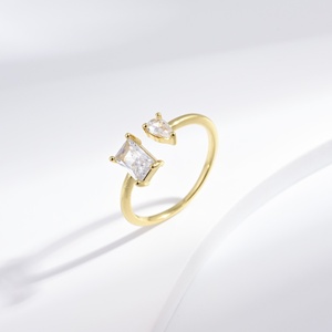 custom plata 925 <b>silver</b> clover gemstone gold plated <b>ring</b> zircon designer dainty <b>adjustable</b> cheap summer finger <b>rings</b> for girls - Product Image 4
