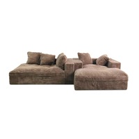 Canapé modulaire moderne à compression, mousse haute densité, tissu moelleux détachable, ensemble canapé-lit combiné pour hôtel et appartement