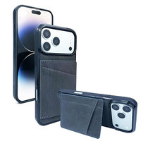 Étui de téléphone en cuir PU magnétique à rabat anti-empreintes digitales, antichoc, double emplacement pour cartes, support intégré pour iPhone 18 Pro Max