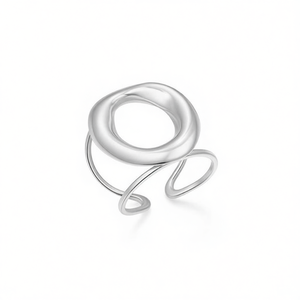 Anillo de Moda Amy Amy A3012 P para Mujer, Acero Inoxidable, Chapado en Plata 925, Geométrico, Moderno, para Uso Diario, Regalo, Joyería - Product Image 3