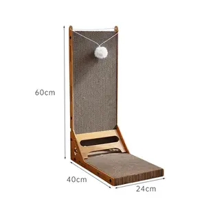 New Wholesale L-Type Right Angle Cat Scratcher Cardboard with Ball Cat Scratch Toy Cat Paper Scratcher