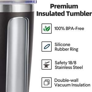 20oz Tumbler Bulk Stainless Steel Vacuum Insulated Tumblers with <b>Lid</b> Double Wall Travel Mug Durable Powder Coated <b>Coffee</b> <b>Cup</b> - Product Image 2