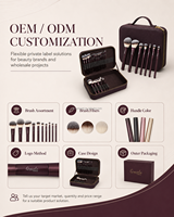 Collection de pinceaux de maquillage Gracedo Private Label, 19 pièces, poils en nylon doux, manches en bois/plastique, viroles sans soudure, personnalisables