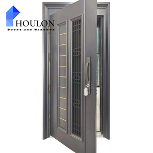 Designs modernes Porte blindée en acier galvanisé <span class=keywords><strong>Maison</strong></span> Porte de sécurité en acier inoxydable personnalisée - Product Image 1