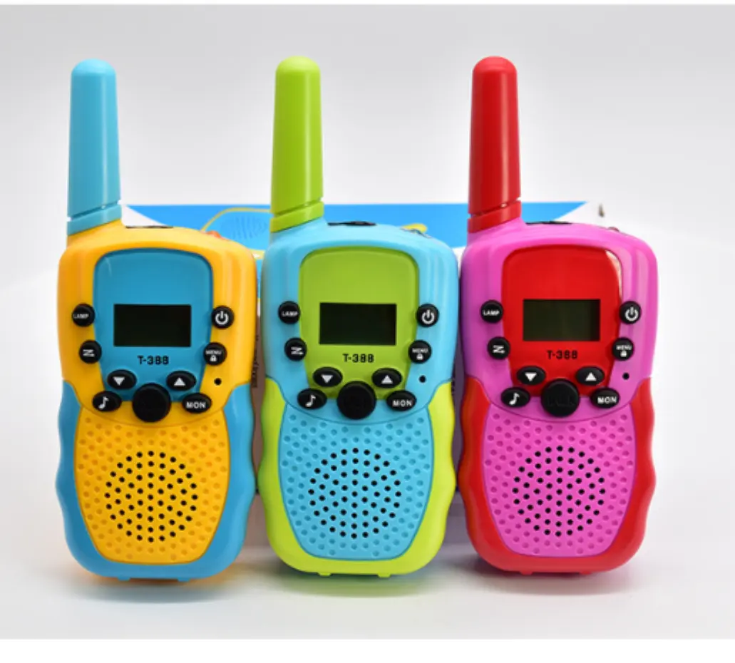T388ของเล่นวิทยุสองทางสำหรับเด็กระยะ3ไมล์ FRS 22ช่อง gmrs มือถือ mini walkie talkie กับสายคล้องเข็มทิศ