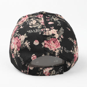 Fleur florale imprimé papa sangle chapeau chapeau de soleil Snap Back été Rose maille casquette femmes <span class=keywords><strong>Skate</strong></span> casquette de Baseball nouvelles casquettes de sport - Product Image 4