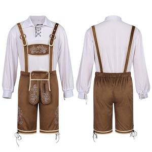 Ensemble <span class=keywords><strong>de</strong></span> Lederhosen traditionnels bavarois pour hommes, costume <span class=keywords><strong>de</strong></span> fête d'Oktoberfest - Product Image 1