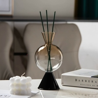 Vase en verre de style français, bouteille ronde sphérique transparente, boule en verre de style français, vase à fleurs de style japonais