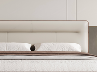 Lit en bois massif de style nordique 1,8 m, noyer, lit en similicuir respirant et flexible, hauteur réglable