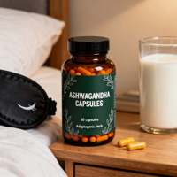 Poudre d'extrait de racine d'Ashwaganda d'approvisionnement d'usine avec Bioperine sans gluten soja adulte nourriture de santé Ashwagandha Capsules 60 Capsules