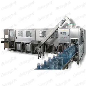 Línea de producción de llenado de lavadora de botellas de agua de 20 litros de alta eficiencia