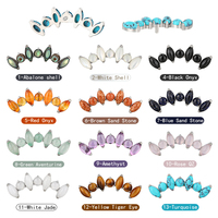 Pierre naturelle GZN Ensemble de lunettes en titane de haute qualité 4 marquises naturelles et 3 boucles d'oreilles hélice en pierre ronde Labret