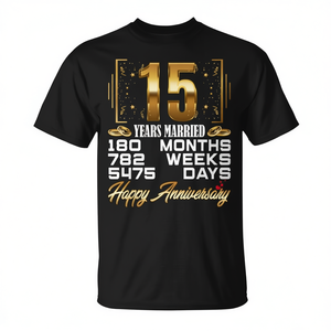 Maglietta promozionale personalizzata per il 15° anniversario di matrimonio - Product Image 2