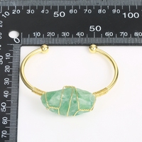Bracelet ouvert indien plaqué or 18 carats, éco-responsable, avec pierres précieuses naturelles uniques, pour unisexe, anniversaire
