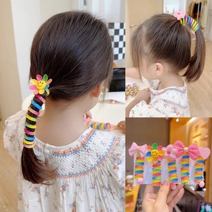 Élastiques à cheveux colorés en spirale avec nœud papillon pour femmes et filles, accessoires pour queues de cheval - Product Image 4