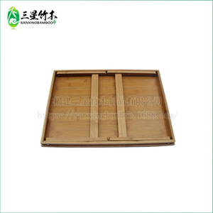 Bandeja multifuncional de bambú, bandeja de bambú para dormitorio, bandeja de bambú ajustable para desayuno en la cama con patas plegables de bambú. - Product Image 4
