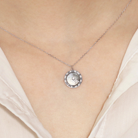 Collier en argent sterling 925 avec zircone cubique pour femmes, pendentif éblouissant, chaîne, bijoux tendance