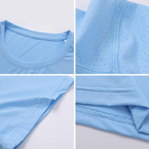 T-shirt da uomo Dryfit in Nylon con logo personalizzato in Nylon da palestra sportiva a manica corta - Product Image 6