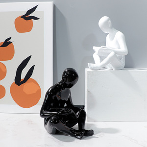 Witt stile moderno decorazione in resina artigianato studio decorazione stile nordico <span class=keywords><strong>personaggi</strong></span> di lettura creativa nuova serie di regali in movimento - Product Image 1